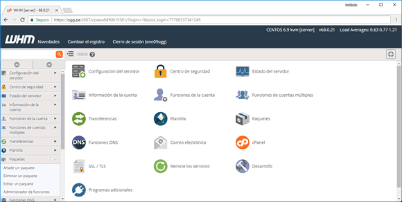 hosting reseller pantalla inicial