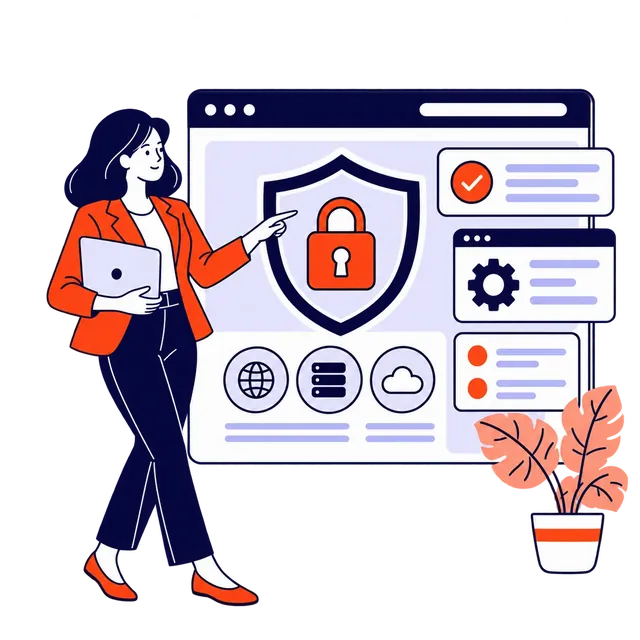 Ilustración de seguridad web con certificado SSL