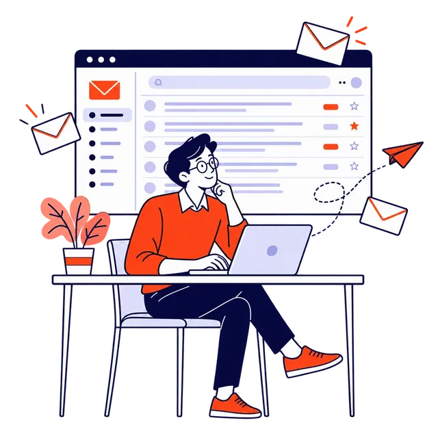 Persona usando correo corporativo con dominio propio