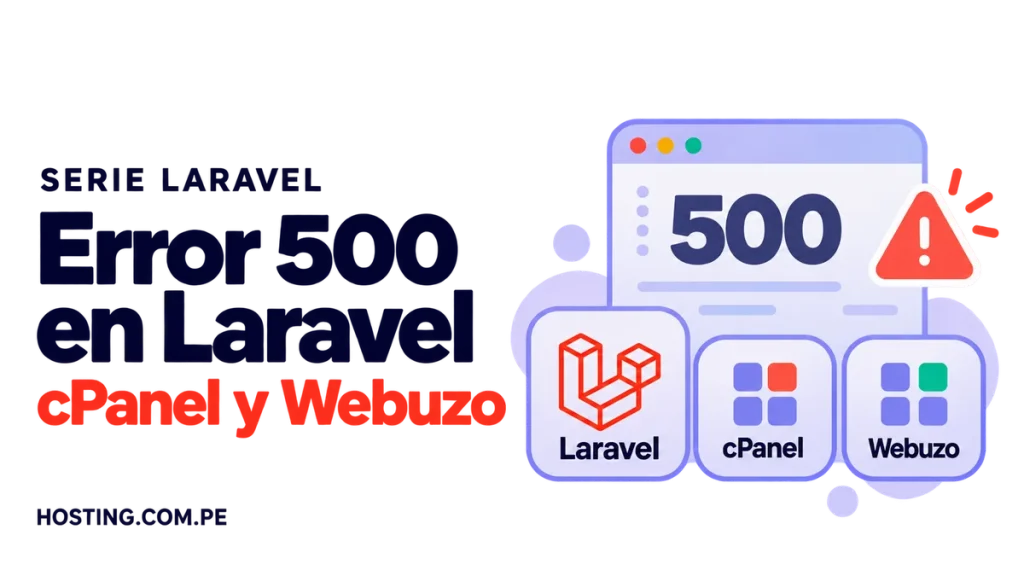 Error 500 en Laravel en cPanel y Webuzo: causas y solución