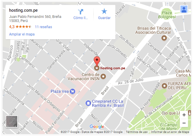 hosting peru google map hosting peru google map