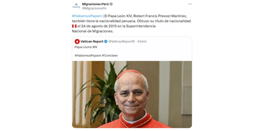 nacionalidad peruana del nuevo papa en el vaticano